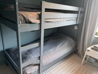 Våningsäng Mydal från Ikea, målad i blått+ 1 Madrass, 9