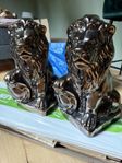 2 st lejon i keramik