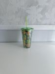 Ananas plastmugg med sugrör