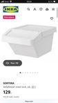 4 st Vita Avfallskärl IKEA SORTERA 37 liter
