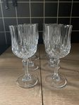 6 st Vinglas  Longchamp Cristal d’Arques France Kristall