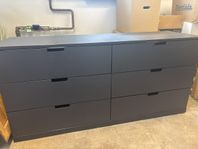 Nordli byrå svart 6 lådor