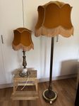 Golvlampa och bordslampa, mässing, 1900-tal