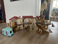 sylvanian family hus och trädkoja med tillhör
