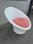 RETRO FÅTÖLJ "Skopan" vit IKEA 1970-tal