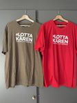 Två t-shirts #LOTTAKÅREN XXL, brosch