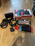 Nintendo switch med spel och tillbehör