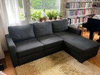 Bäddsoffa med divandel och förvaring 