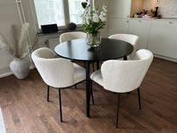 Svart runt bord 100 cm i diameter 