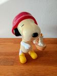 Snobben (Sleepy Snoopy) Figur med Röd Hatt och Ljus