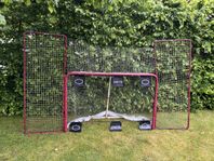 Hockeymål med backstop och extrautrustning