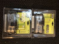 2 st Ryobi batterier 18V 5Ah