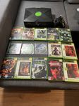 original xbox med 15 spel (softmoddad)