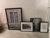 4 st posters med ramar Stockholm tavelvägg 