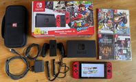 Opatchad Nintendo Switch Super Mario Odyssey Edition + 4spel