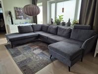 Soffa med schäslong och divan