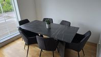 KRONDAL L180 bord + 6 STOLAR PURHUS + TV-bänk KRONDAL 