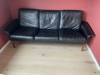 Vintage Skinnsoffa 3-sits Dansk Design retro