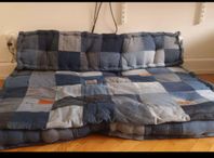 EU pall soffa i patchwork denim 