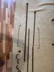 Gardinstång 10mm 80-180cm och  gardinstångshållare 6 nos