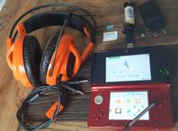 Nintendo 3DS + 9 ombord spel + tillbehör (64GB)