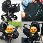 barnvagn med både sitt- och liggdel