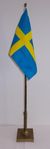SVERIGE STANDAR FLAGGA I MÄSSING FRÅN 1940-TALET - 75CM