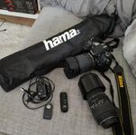 Nikon D7000 systemkamera + två objektiv + tillbehör