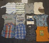 Klädpaket med tröjor (kort/lång ärm) strl 74/80
