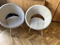 runda fåtöljer stolar beigea 