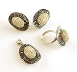 SMYCKESET, 925S, 31,09g, Ring  Hänge , Örhängen silver,