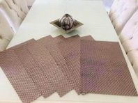 6 st ljus brun rektangel borddukar  L 45* B 30 