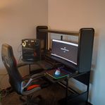 Dator set, med datorbord+ 34" skärm mm