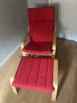 POÄNG Red Armchair Set – Röd Stol