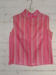 Elegant rosa ärmlös blus med ståkrage
