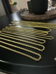 Guldpläterade cordell-halsband - 4–5 mm  två färgtoner