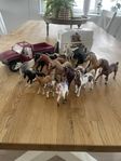Schleich hästar + bil och transport