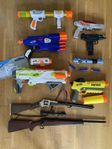 Nerf Guns, gevät, pistoler, mm. Paket