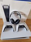 Playstation 5 med 2 Handkontroller, Headset och 9 spel.
