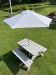 Picknickbord barn med parasoll 