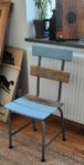 Vintage skolstol - upcycling blå