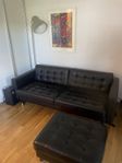Svart läder soffa 