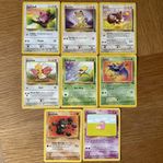 Pokémonkort 8 st äldre 64-set