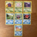 Pokémonkort 7 st från äldre 64-set