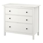 HEMNES Byrå med 3 lådor, vitbets, 108x96 cm