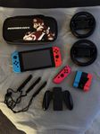 Nintendo Switch med 3 Joy-Cons, MKart 8, 128GB & tillbehör