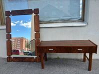 HALLMÖBEL 2 delar trol. Ateljé glas/trä Hovmantorp 60tal