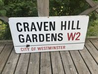 Äkta emaljskylt gatuskylt från London Stor