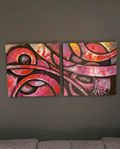 2 tavlor i nyskick, storlek 60x60 per st 