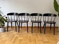 4 st IKEA OMTÄNKSAM stolar – svarta, bekväma och stabila